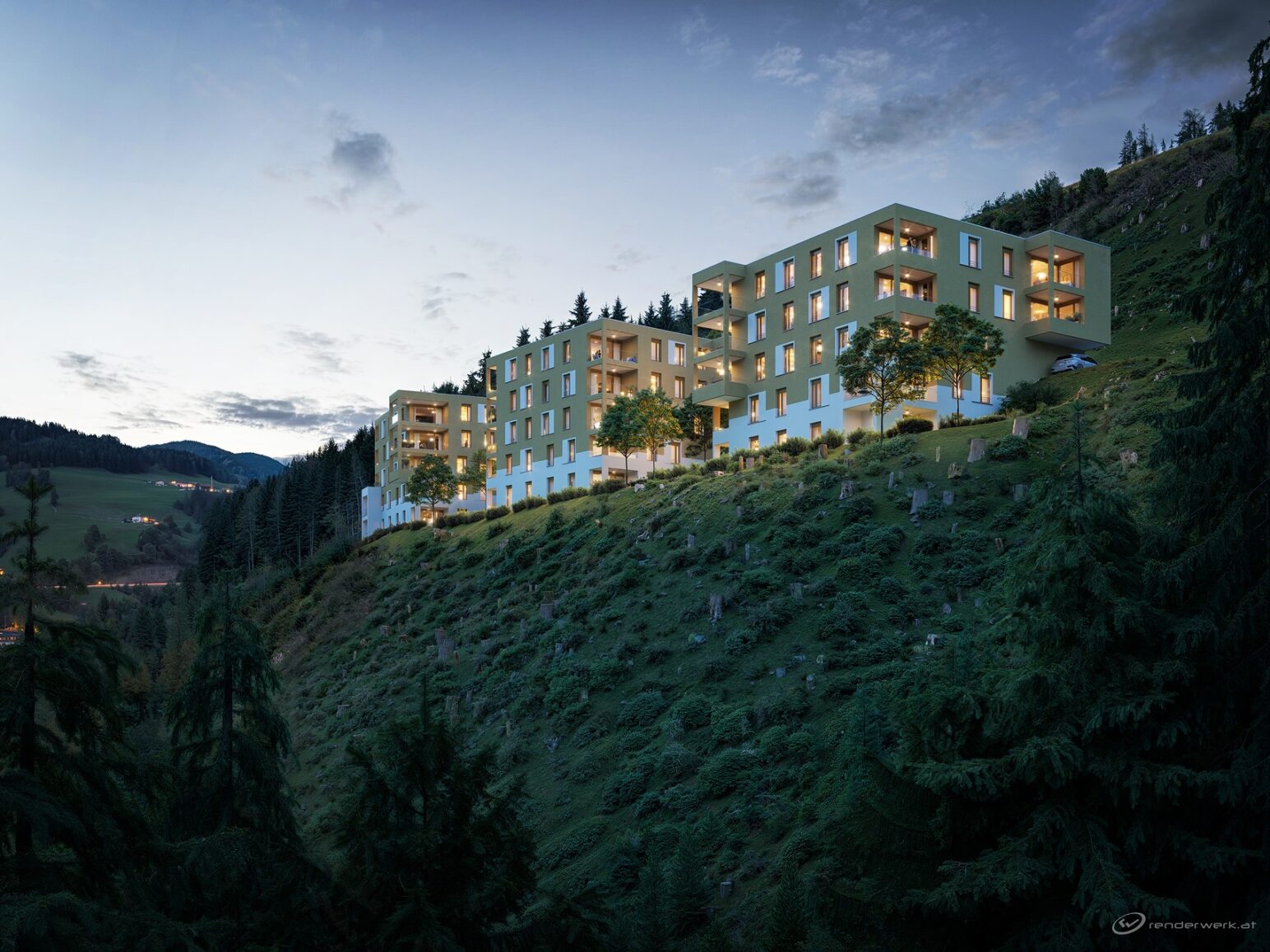 Navis Aufenstein Nachtansicht Visualisierung