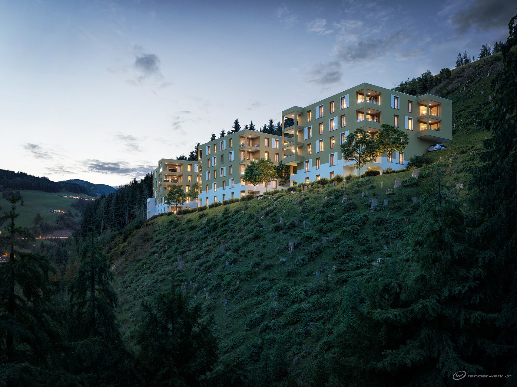 Navis Aufenstein Nachtansicht Visualisierung