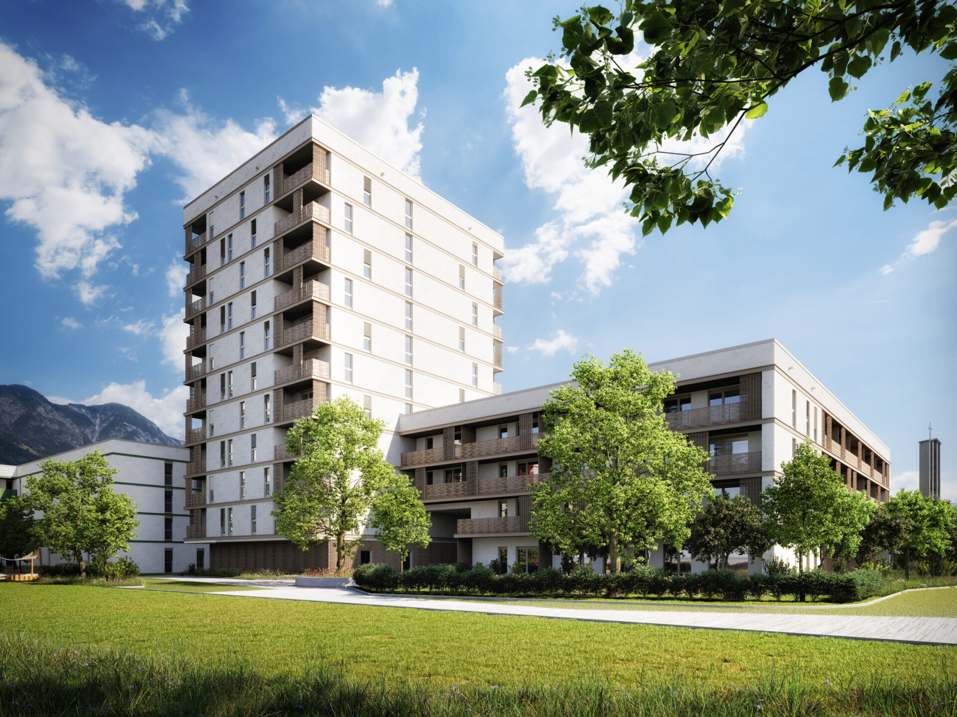 Innsbruck Pradler Saggen BA04 Visualisierung Wohnturm