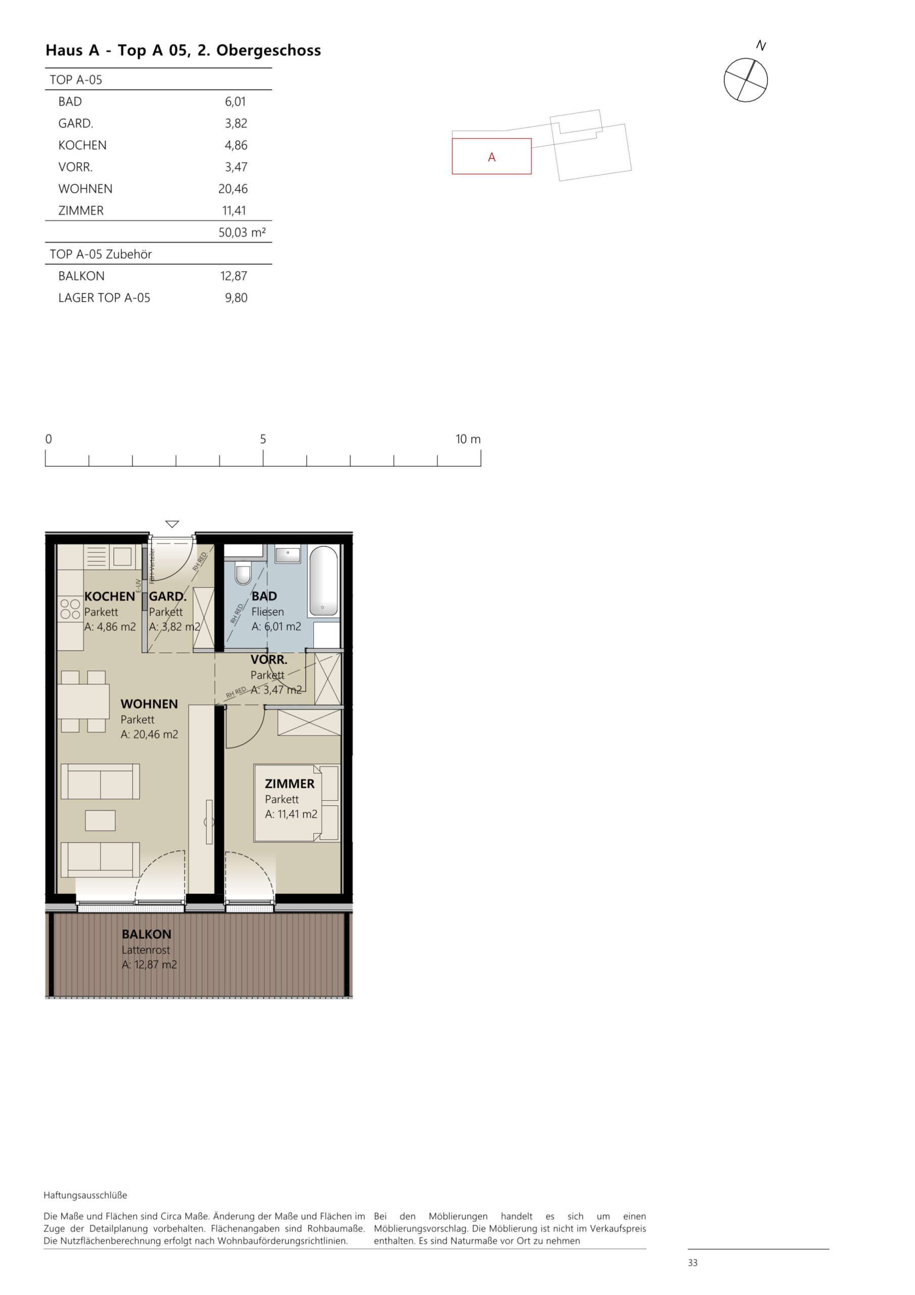 GRUNDRISS - Traumhafte Erstbezug-Wohnung in Kappl: 2 Zimmer, Balkon, Fußbodenheizung!